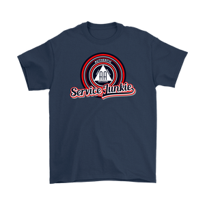 "Authentic AA Service Junkie" Alcoholics Anonymous T-shirt navy