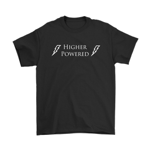 "Higher Powered" recovery theme shirt black