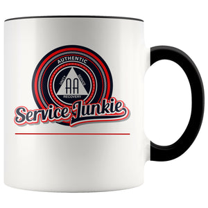 "Authentic AA Service Junkie" Alcoholics Anonymous Coffee Mug
