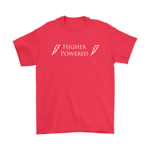 "Higher Powered" recovery theme shirt red